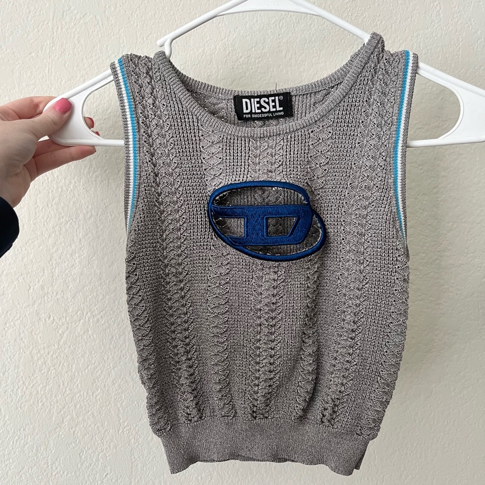 Diesel Gray Knit Tank Top